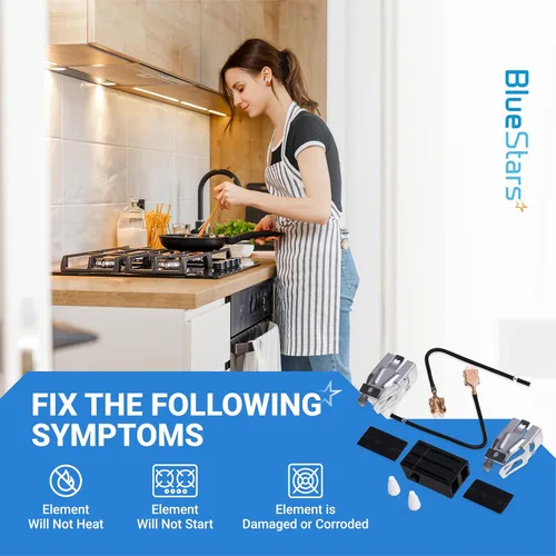 Vista 7 de BlueStars 330031 - Kit de 4 receptáculos de repuesto para quemador de rango Whirlpool Kenmore, para estufa/microondas, sustituye a AP3075808 814399