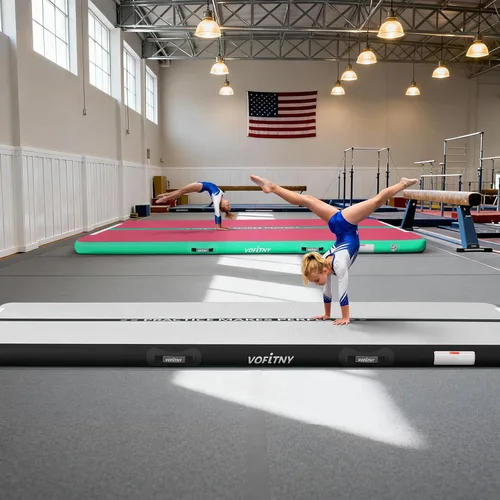 Vista 6 de VOFiTNY Colchoneta de gimnasia multiusos de 6.6/10/13/16/20 pies, resistente e inflable, para el hogar y el gimnasio
