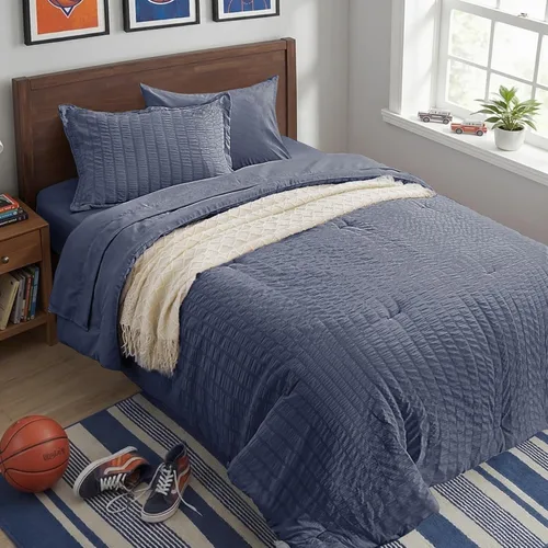 Vista 36 de Zzlpp - Juego de edredón tamaño queen, gris oscuro, de sirsaca, 7 piezas, para todas las estaciones, incluye 1 edredón, 2 fundas de almohada, 2