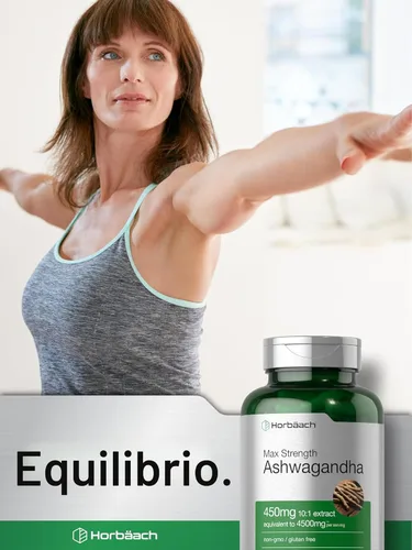 Vista 6 de Horbäach Suplemento Ashwagandha Fuerza máxima 120 cápsulas Sin OMG, sin gluten
