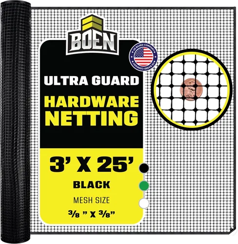 Vista 17 de BOEN Red de Malla de Plástico para Ferretería 2' x 15' Negro, Barrera Protectora de Árboles contra Conejos, Ciervos y Roedores, Protector