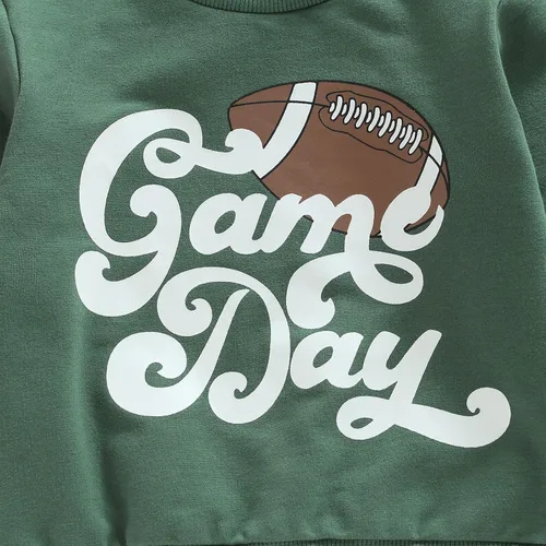 Vista 6 de Sudadera de manga larga con cuello redondo para el día del juego, ropa de otoño