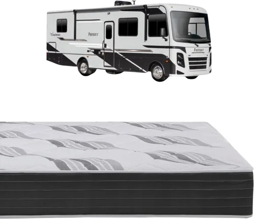 Roam 2.0 RV - Colchón híbrido de 12 pulgadas con espuma viscoelástica de gel, colchón corto Queen de 60 x 74 pulgadas, sensación media de lujo,