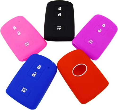 Vista 8 de Funda protectora de silicona para llavero remoto compatible con Toyota Camry Corolla Highlander Sequoia 4Runner 2016-2020