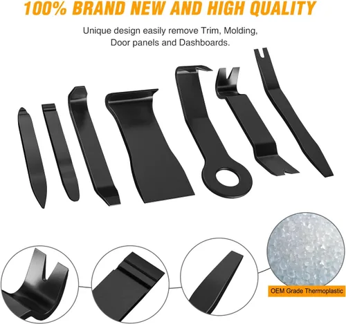 Vista 4 de GOOACC 8PCS Kit de herramientas para quitar molduras sin arañazos, kit de herramientas para quitar molduras de audio, salpicadero, ventana del coche
