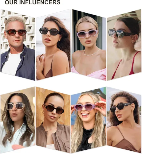 Vista 3 de SOJOS Gafas de sol polarizadas para mujer, rectángulo, retro, gafas de sol para mujer, gafas de sol estrechas de los años 90, SJ2232