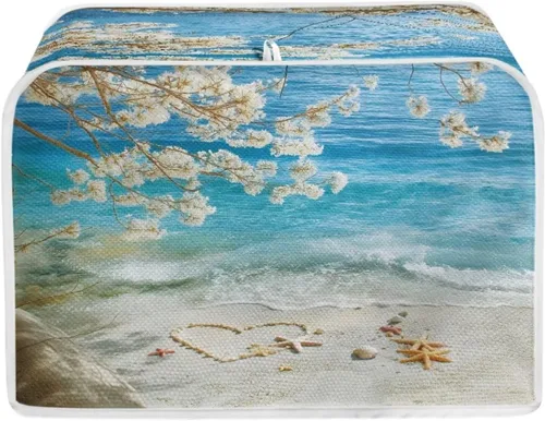 Vista 28 de Cat Print 2 Slice Bread Maker Cover Music Note Print Microwave Oven Cover Bakeware Protector Anti Fingerprint Protective Covers for Kitchen