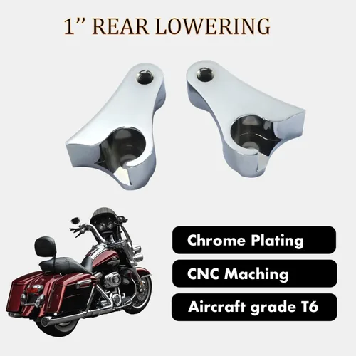 Vista 2 de 08-23 Kit de eslabones de bajada de 1 pulgada para Harley Davidson Touring Street+Glide Road+Glide Ultra+Limited Special CVO 2017-2021 (cromado)