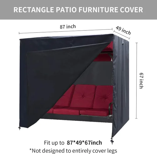 Vista 2 de Funda para columpio al aire libre de 3 plazas triple, cubierta de columpio de jardín, hamaca de jardín, cubierta de silla deslizante, cubierta