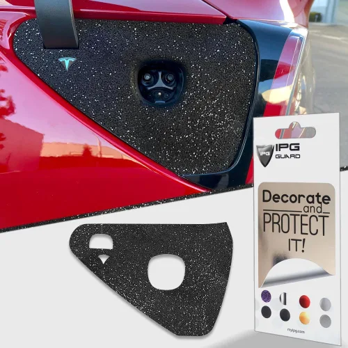Vista 20 de IPG para Tesla - Calcomanías adhesivas de envoltura de puerto de carga, emblema para bricolaje, personaliza el modelo 3-Y (rosa)