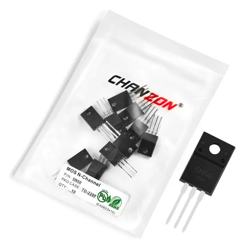 Vista 16 de Chanzon 2N60 TO-220AB NMOS MOS N-Channel Power MOSFET Transistor, alto voltaje y corriente nominal, (paquete de 10 unidades)