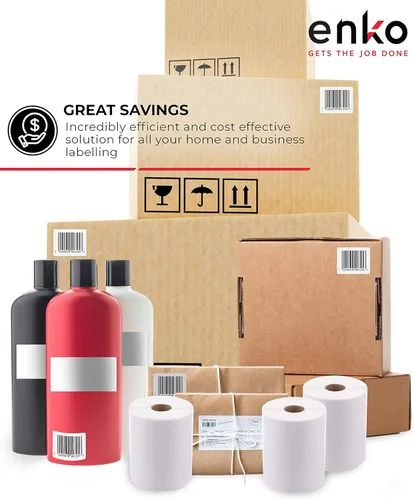 Vista 6 de enKo (48 rollos, 36.000 etiquetas) 4 x 2 pulgadas, código de barras de envío directo de dirección térmica FBA Pegatinas FN SKU para Zebra, Eltron