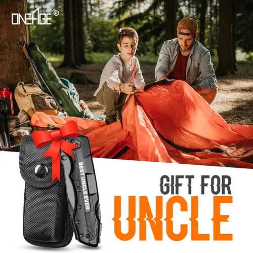 Vista 7 de Navaja multiherramienta con grabado “Best Uncle Ever”, regalitos navideños para tíos, regalo de cumpleaños, de parte de su sobrina o sobrino, regalo