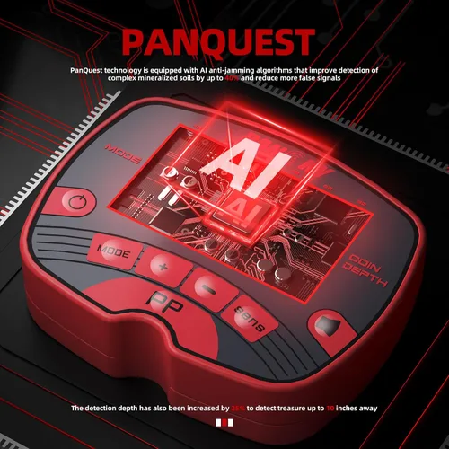 Vista 4 de PANCKY Detectores de Metales para Adultos Impermeables, Detector de Oro Profesional de Alta Precisión con Pantalla LCD, 5 Modos, Chip DSP Avanzado