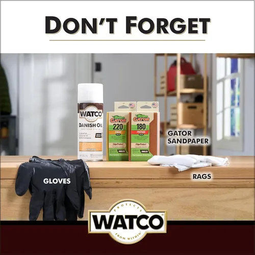 Vista 10 de Watco Aceite Danés Acabado para Madera en Aerosol, 11.25 oz, Natural