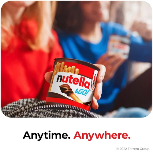 Vista 5 de Nutella and Nutella & GO! - Paquete para untar de avellana con tarro de cacao y paquetes de aperitivos con palitos de pan, tarro de 35.3 onzas