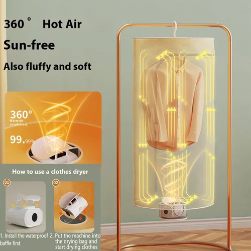 Vista 3 de Máquina de planchado automática plegable multifuncional 3 en 1, secadora de botas, calentador personal, secadora de ropa, calentador de zapatos