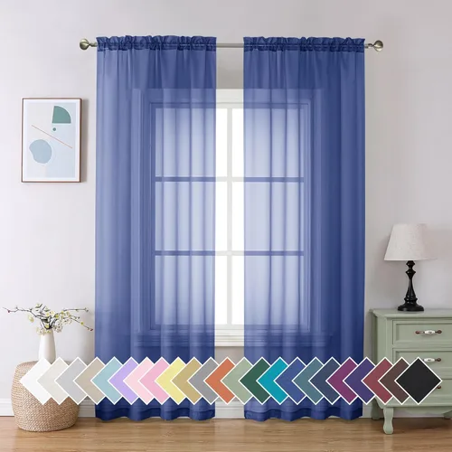 Vista 38 de Aiyufeng 2 paneles de cenefa transparente negra de 14 pulgadas de largo, cortinas cortas para dormitorio, cortinas de cocina para ventana pequeña