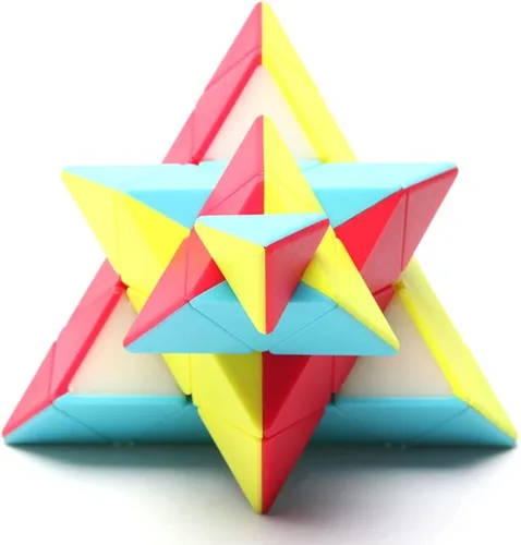 Vista 4 de Cubo piraminx 4x4 pirámide 4x4x4, cubo mágico de velocidad sin calcomanías, triángulo, rompecabezas, rompecabezas para niños