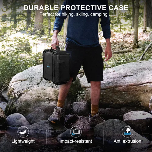 Vista 8 de Lekufee Funda rígida impermeable para DJI Mini 4 Pro/4/3 Pro/Mini 3, Fly More Combo, DJI RC 2/RC, RC N3/2/1 mando a distancia y accesorios