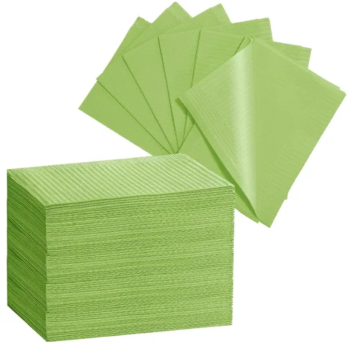 Vista 27 de Baberos Dentales para Pacientes Desechables Impermeables Baberos de Papel Dental 50 PCS, 13" x 18" - Hoja de Babero de Tatuaje de 3 Capas Servilleta