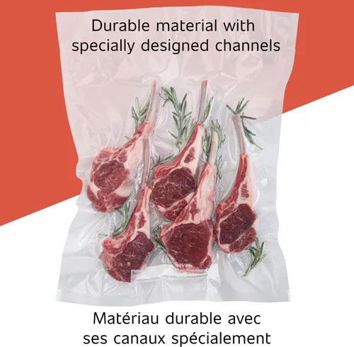 Vista 4 de Rollo de bolsas para comida de 8 pulgadas FSFSBF0526-P00 de 20 pies de largo