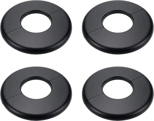 Vista 9 de 2 piezas de brida dividida de pared, placas de escudo autoadhesivas cuadradas de ABS con diseño de hebilla para tubo de 0.47"/12mm de diámetro