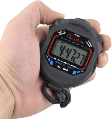 Vista 3 de Cronómetro digital de mano multifunción profesional portátil electrónico LCD cronógrafo cronógrafo cronómetro cronómetro reloj deportivo