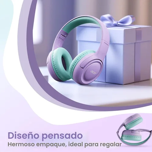 Vista 6 de Auriculares infantiles con cable para la escuela - Auriculares de botón con limitador de volumen de 85/94 dB, conector de 3,5 mm, plegables, sonido