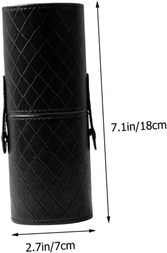 Vista 2 de PartyKindom Portable Makeup Brush Organizer Capacity Pu Brush Bucket for Cosmetics Storage Stylish Pattern Makeup Tool Holder for Travel and Home Use