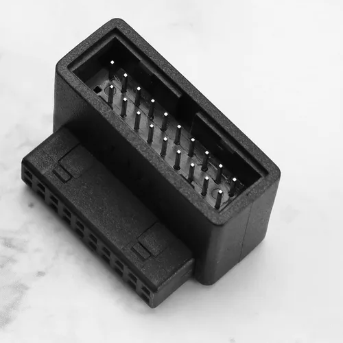 Vista 6 de eMagTech 2 adaptadores USB 3.0 de 19/20 pines de 90 grados macho a hembra, L de giro recto para placa base de computadora