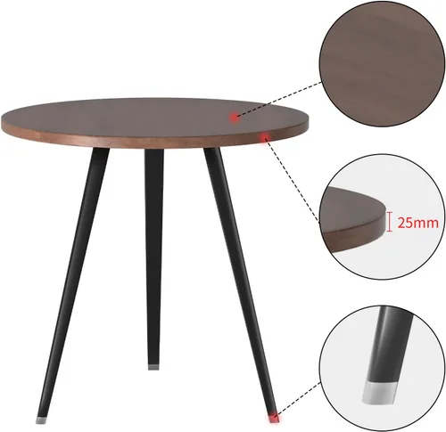 Vista 4 de Mesa de comedor redonda, mesa de conferencias redonda multiusos de 35 pulgadas con patas de aluminio para sala de estar, mesa de cocina pequeña