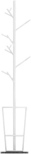 Vista 7 de Perchero para el suelo, perchero nórdico creativo con ramas de hierro, base de mármol, perchero con perchero para paraguas, decoración práctica