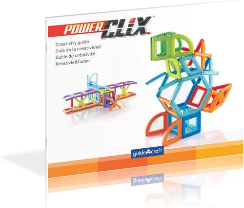 Vista 3 de Guidecraft PowerClix - Juego de bloques de construcción magnéticos con marco, 26 piezas, juguete educativo de construcción creativa