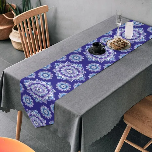 Vista 22 de MNSRUU Table Runner, Christmas Christmas Tree Snowflake Dining Coffee Table Runner for Wedding Farmhouse Home Kitchen Décor, 70 Inches Long