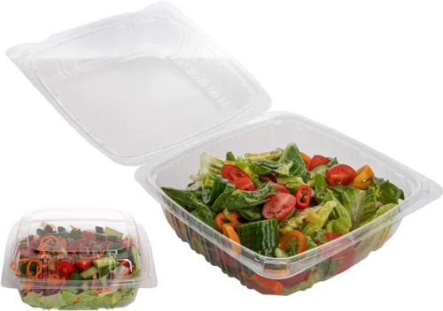 Vista 10 de Smygoods Recipientes de postre (paquete de 25 – 6 x 6 x 3) contenedores de plástico desechables para alimentos, contenedor de alimentos transparente
