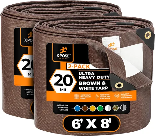 Vista 14 de Xpose Safety Lona ultra resistente de 5 x 7 pies, lonas impermeables de 20 mil para camping, aventuras al aire libre y cubierta de tienda