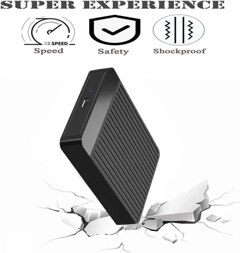 Vista 6 de Disco duro externo portátil ultra delgado de 500 GB HDD de 2.5 pulgadas USB 3.1 Tipo-C de almacenamiento para PC, Mac, portátil