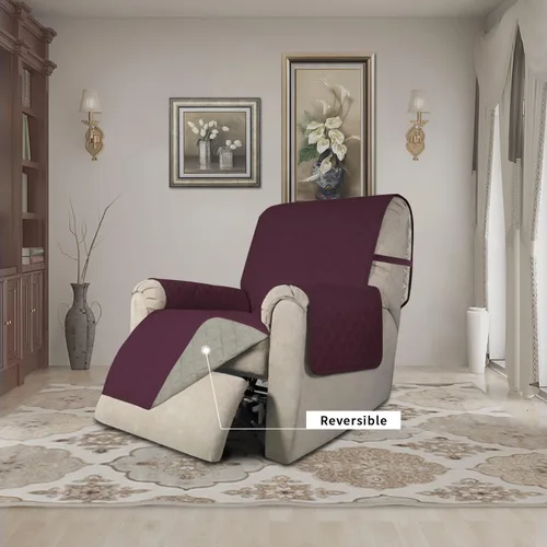 Vista 805 de Easy-Going - Funda reversible para sofá reclinable, resistente al agua, protector de muebles con correas elásticas, para mascotas y niños