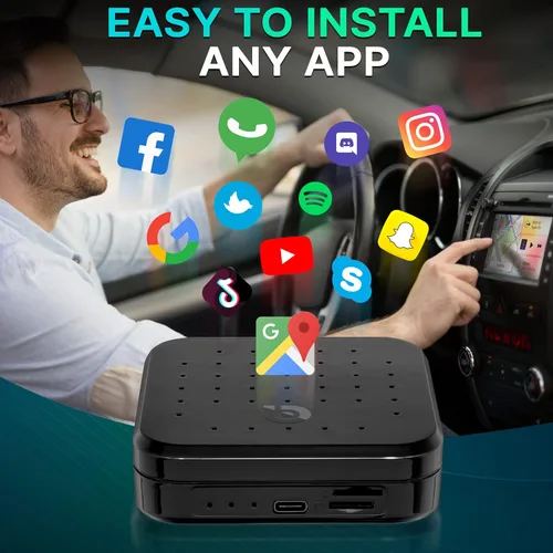 Vista 6 de Pyle Caja inalámbrica Carplay iA, 4GB RAM 64GB ROM, 2.4GHz, 5GHz Dual Band WiFi BT Octa Core 64Bits D, 4K Full HD, H.265, USB3.0 Android Box