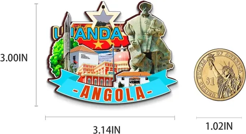 Vista 3 de Luanda Angola - Imán de madera para nevera, 3D, monumentos de viaje, coleccionables, recuerdos, decoración hecha a mano, 2