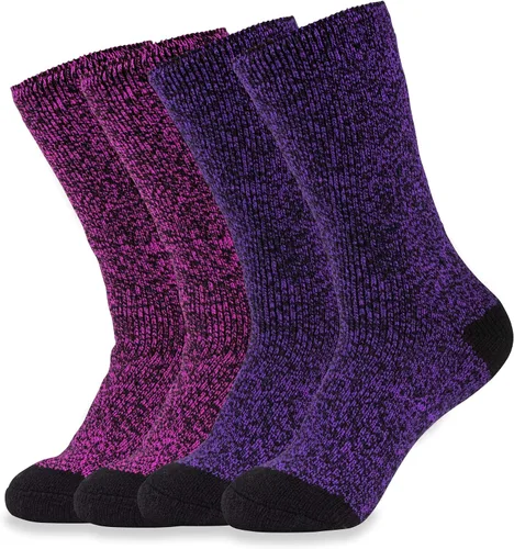 Hot Feet - Calcetines térmicos para mujer, 4 pares, gruesos, aislantes, para clima frío de invierno tamaño de zapato 4 10,5