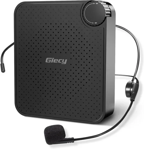 Amplificador de Voz Portátil con Auriculares de Micrófono con Cable, Altavoz de Sistema PA Recargable, Micrófono Personal, Amplificador de Voz