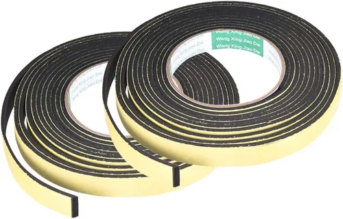 Vista 20 de uxcell Cinta de espuma adhesiva de 5 mm de ancho y 2 mm de grosor, 5 m/16.4 pies de largo, tira de sellado autoadhesiva para aislar puertas