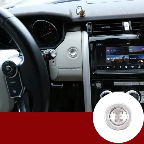 Vista 8 de YIWANG Cubierta de botón de interruptor de arranque de motor ABS cromado para Land Rover Discovery Sport, para Discovery 5, para Range Rover Evoque