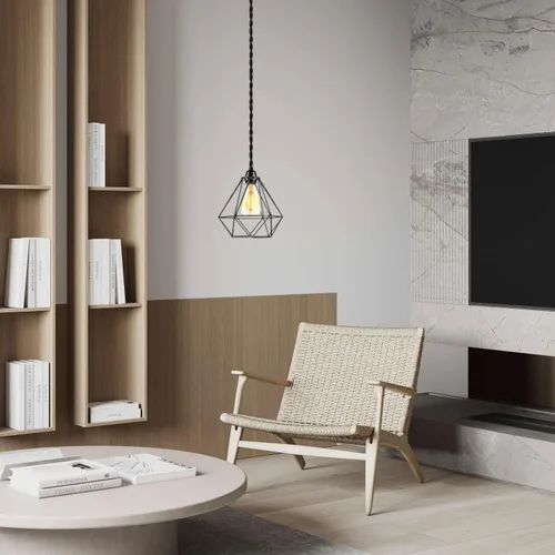 Vista 5 de Cable de luz colgante negro de 15 pies con enchufe para bricolaje, estilo granja, vintage, para colgar en el techo, kit de cable de cuerda de cáñamo