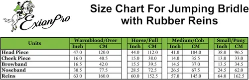 Vista 7 de Exion Hunter - Brida inglesa con riegas con cordones, brida inglesa cosida de lujo Brida de cuero de primera calidad con herrajes de acero