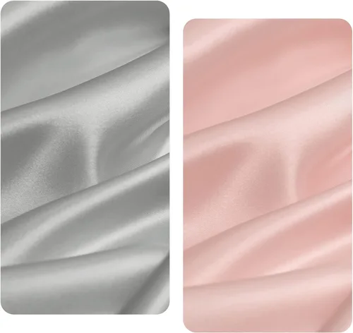 Vista 3 de SiinvdaBZX 2 piezas de sábanas de cuna satinadas para cabello de bebé, sábanas ajustadas de cuna sedosas y suaves para colchón de cuna de reloj