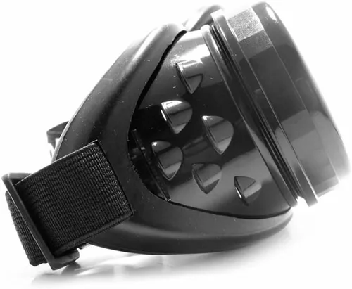 Vista 4 de GloFX Gafas acolchadas negras Accesorios para festivales Rave EDM Tintado con efecto de difracción de arco iris o efecto de corazón o tintado