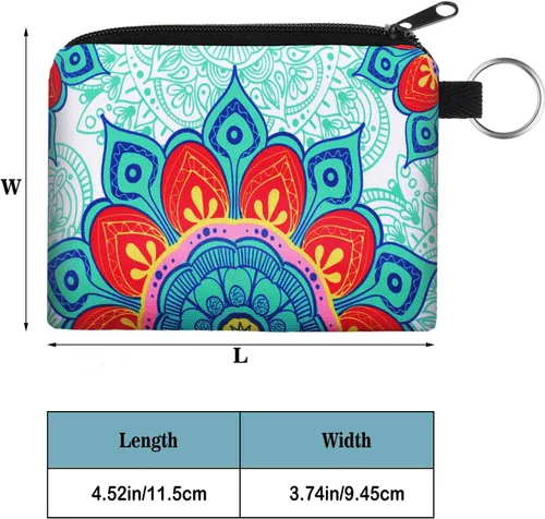 Vista 3 de 10 monederos pequeños, estilo bohemio, monedero, monedero, monedero, monedero con cremallera, para mujeres y niñas, Multicolorido